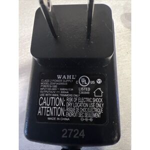 WAHL Class 2 Trimmer Clipper Power Supply Adapter ZD5F042060US 2724 4.2V 600mA